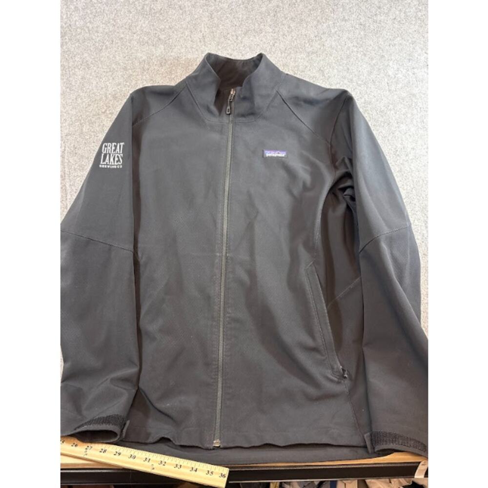 Patagonia Adze Softshell Jacket Mens XL Black Great Lakes Brewing Co Gorpcore